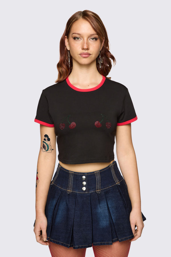 Dangerfield - Delulu Cropped Tee - black
