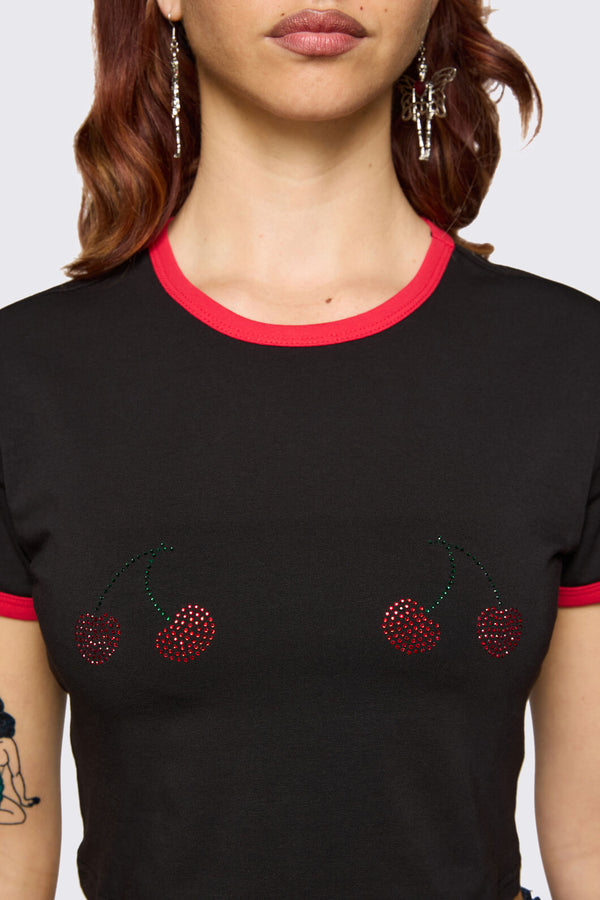 Dangerfield - Delulu Cropped Tee - black
