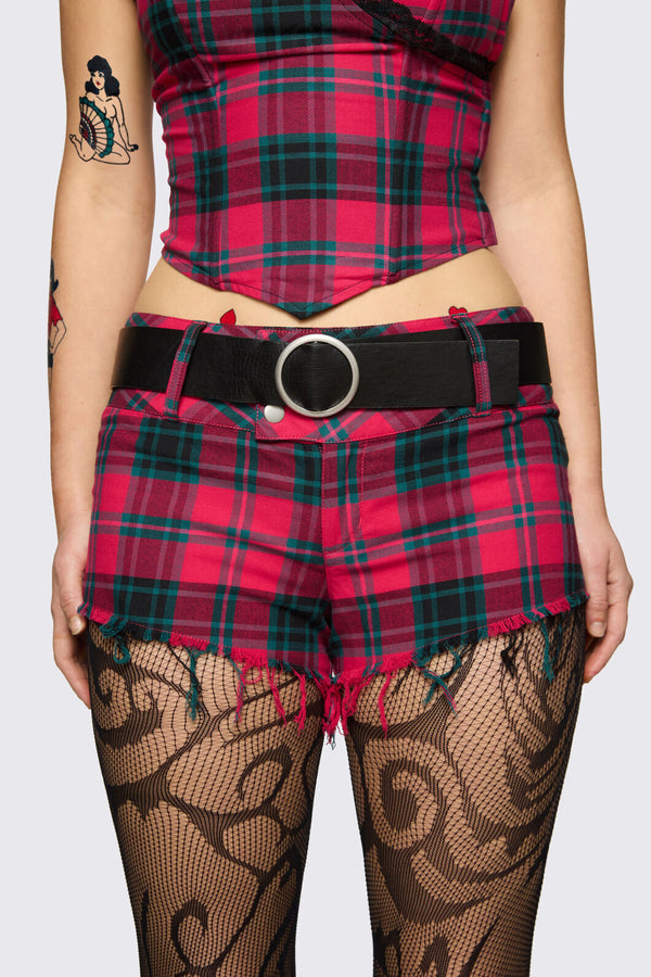 Dangerfield - Dizzy Tartan Micro Short - red