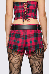 Dangerfield - Dizzy Tartan Micro Short - red