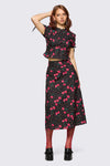 Dangerfield - Delulu Print Midi Skirt - black
