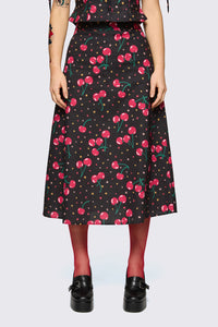 Dangerfield - Delulu Print Midi Skirt - black