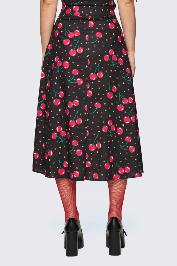 Dangerfield - Delulu Print Midi Skirt - black