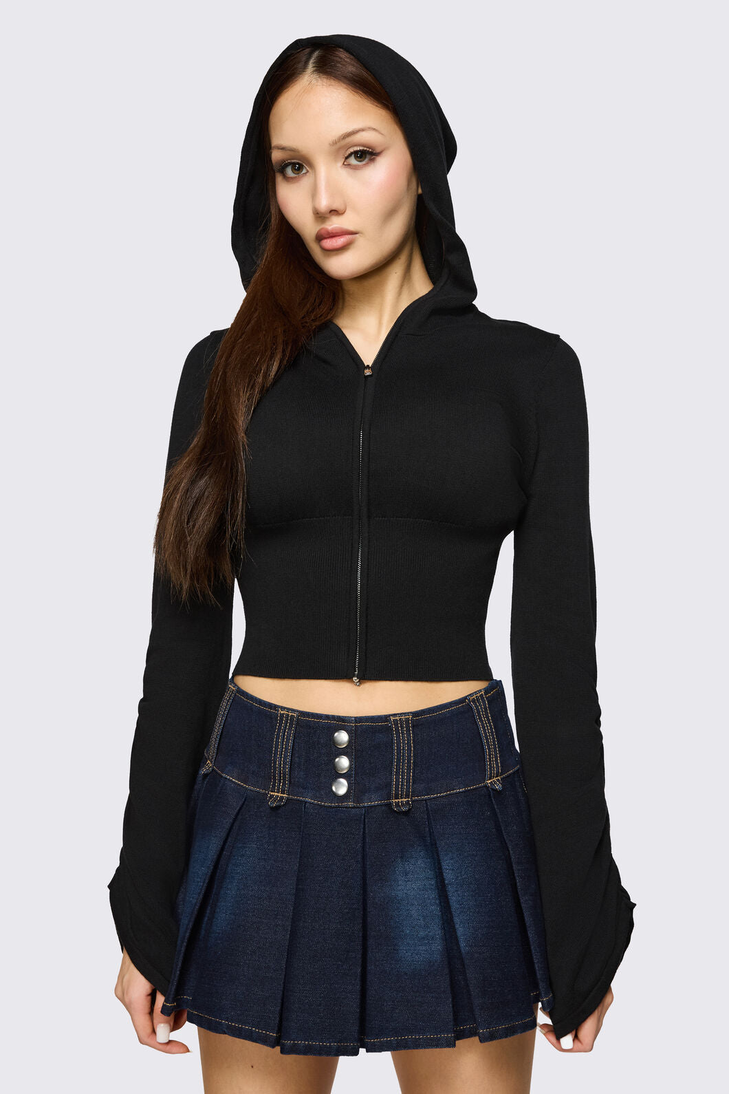 Dangerfield - Delulu Hood Cardigan - black