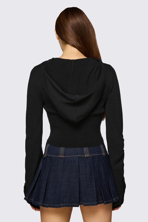 Dangerfield - Delulu Hood Cardigan - black