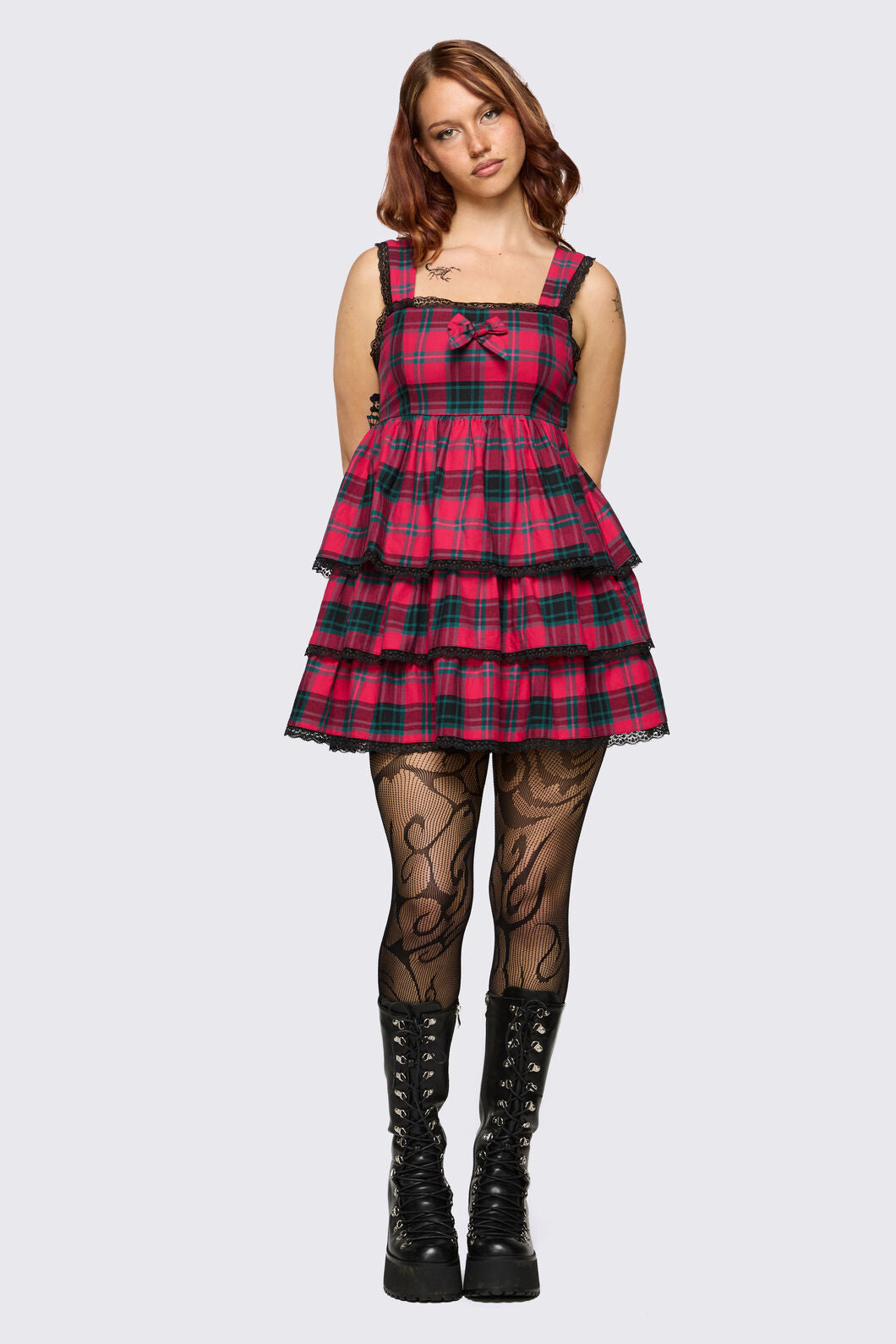 Dangerfield - Dizzy Lacey Mini Dress - red