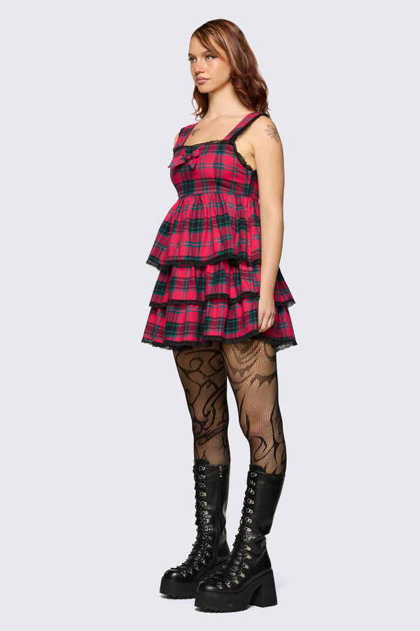 Dangerfield - Dizzy Lacey Mini Dress - red