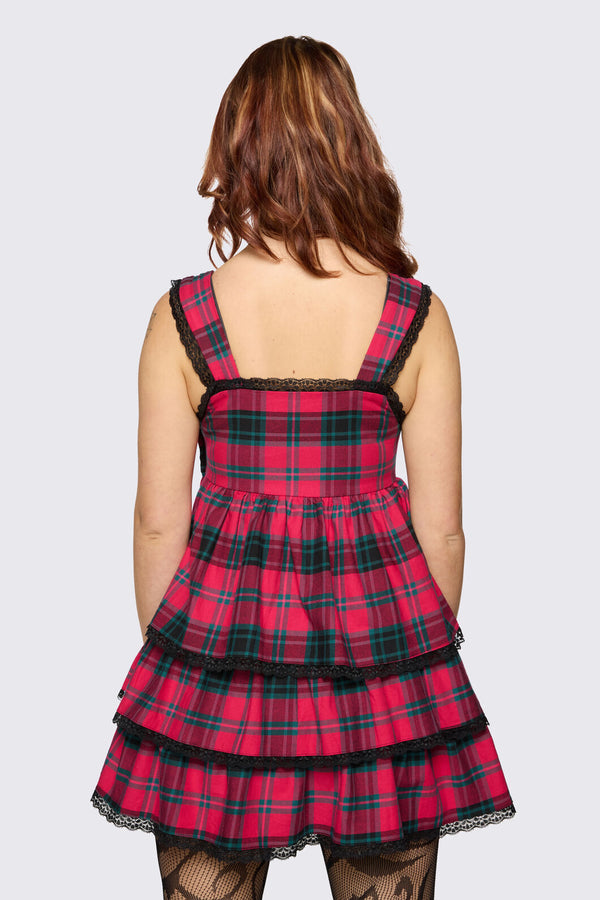 Dangerfield - Dizzy Lacey Mini Dress - red
