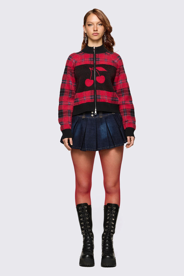 Dangerfield - Delulu Zipper Knit - red-black