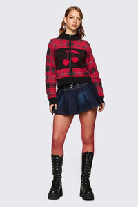 Dangerfield - Delulu Zipper Knit - red-black