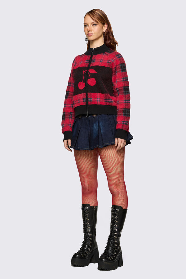 Dangerfield - Delulu Zipper Knit - red-black