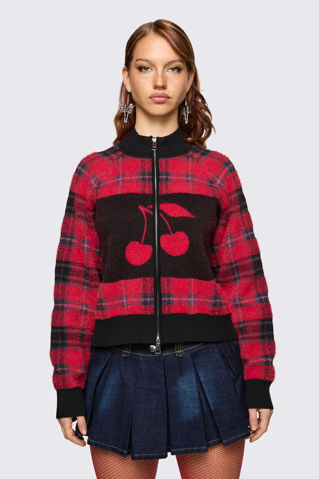Dangerfield - Delulu Zipper Knit - red-black