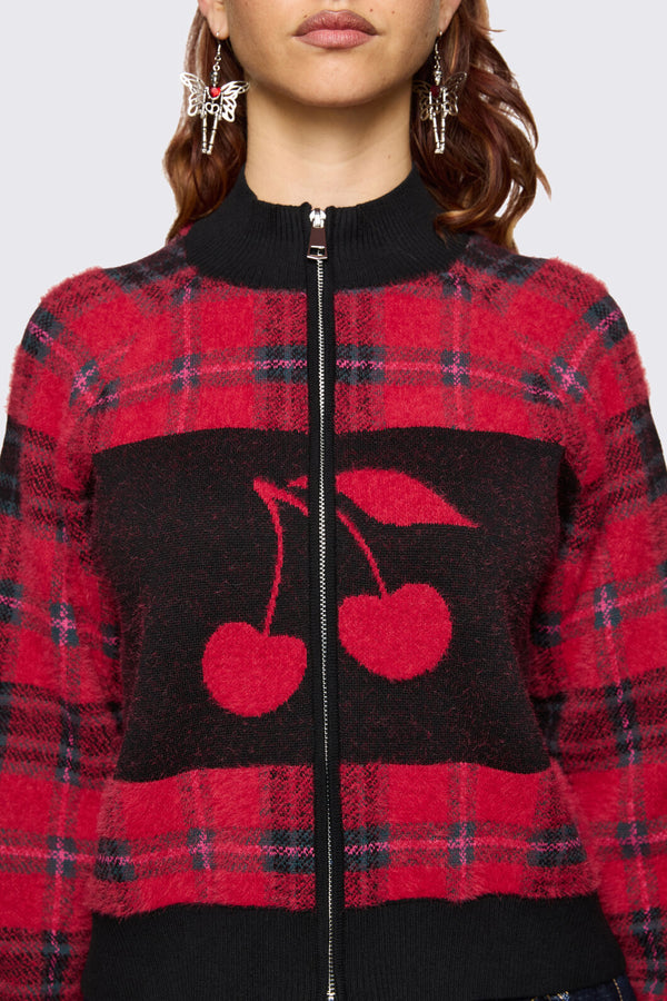 Dangerfield - Delulu Zipper Knit - red-black
