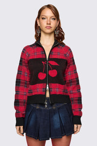 Dangerfield - Delulu Zipper Knit - red-black