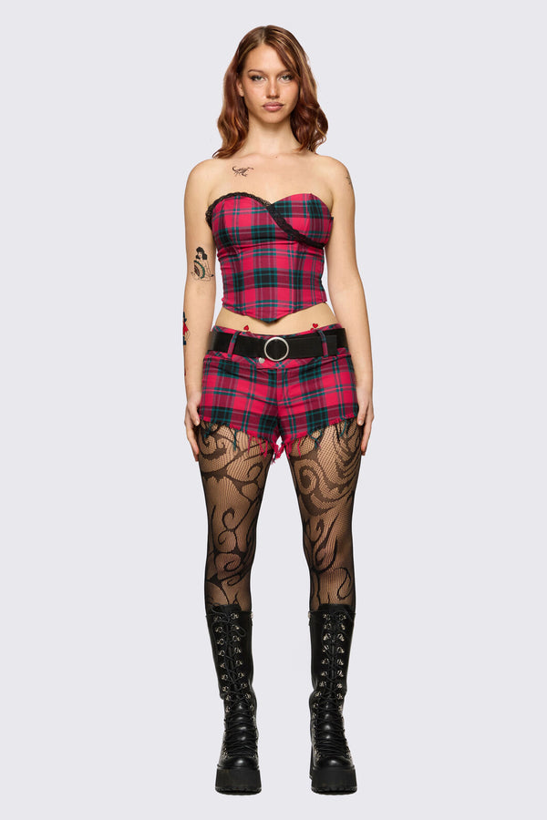 Dangerfield - Dizzy Tartan Corset - red