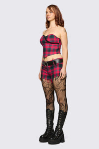 Dangerfield - Dizzy Tartan Corset - red