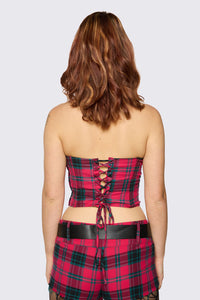 Dangerfield - Dizzy Tartan Corset - red