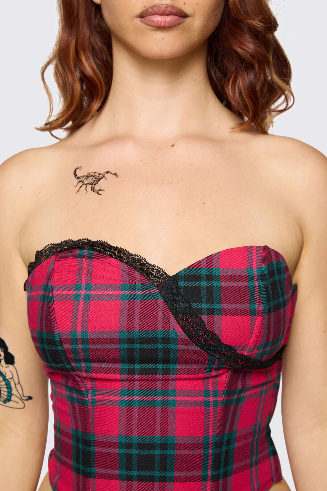 Dangerfield - Dizzy Tartan Corset - red