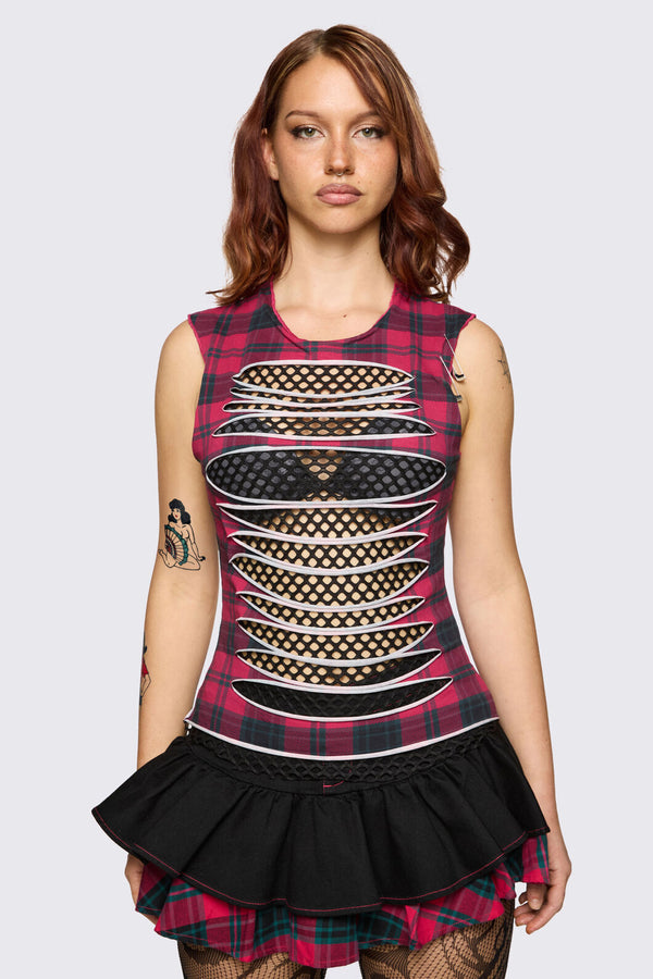 Dangerfield - Dizzy Distressed Tank - red