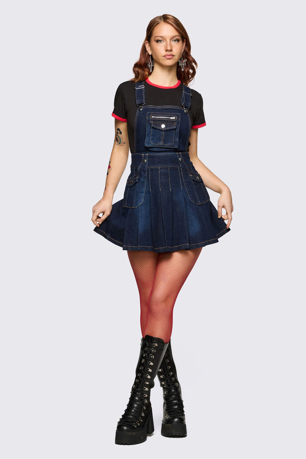 Dangerfield - Dizzy Denim Pinafore - navy