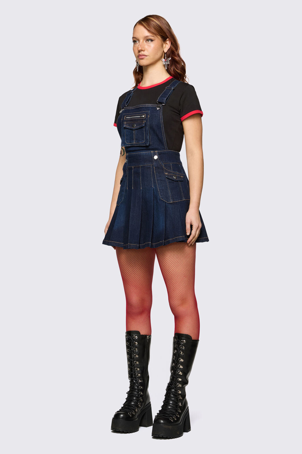 Dangerfield - Dizzy Denim Pinafore - navy
