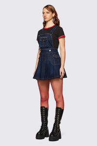 Dangerfield - Dizzy Denim Pinafore - navy