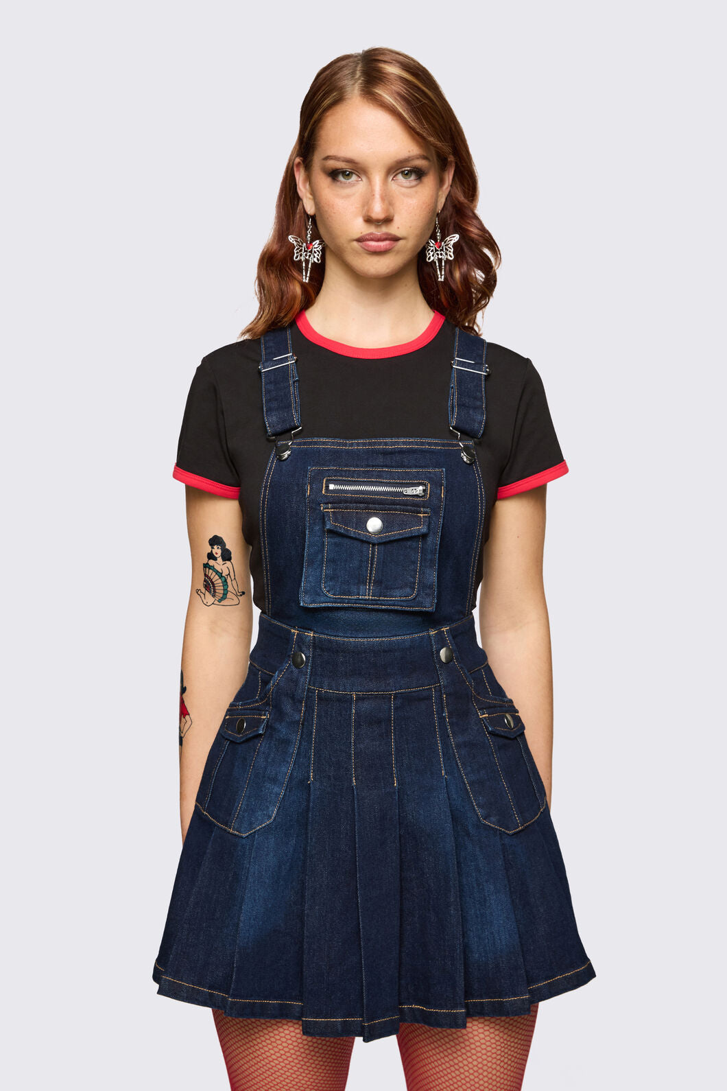 Dangerfield - Dizzy Denim Pinafore - navy
