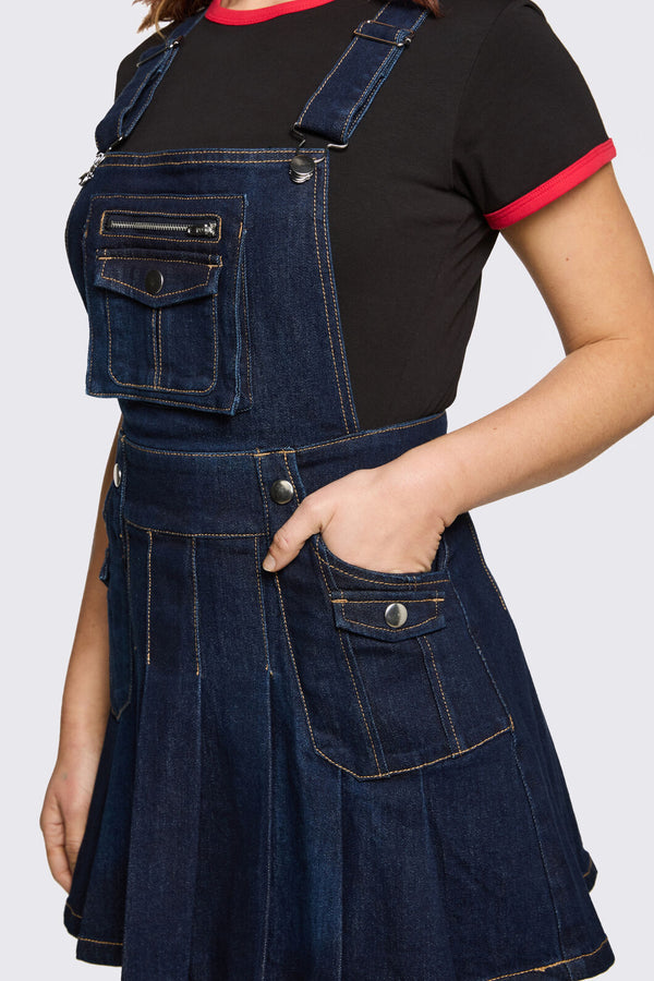 Dangerfield - Dizzy Denim Pinafore - navy