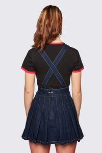 Dangerfield - Dizzy Denim Pinafore - navy