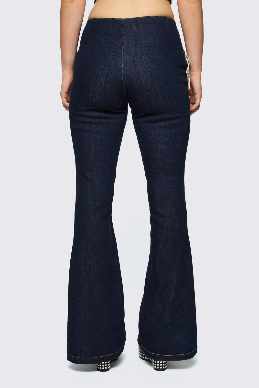 Dangerfield - Dizzy Lace Up Flares - navy