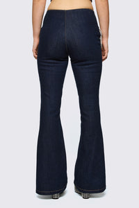 Dangerfield - Dizzy Lace Up Flares - navy