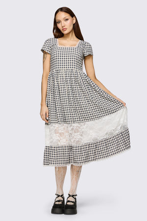 Dangerfield - Darling Gingham Dress - black-white