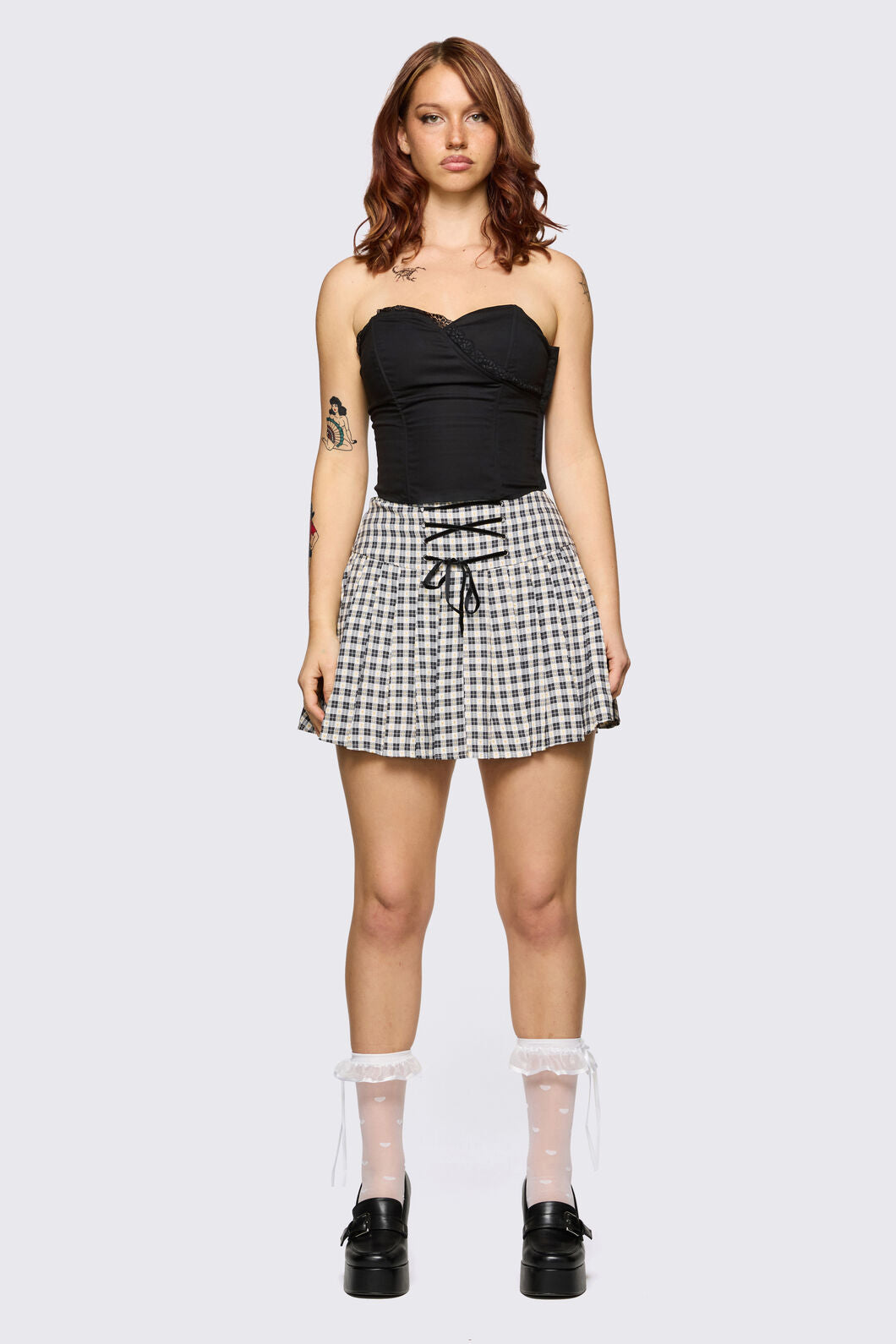 Dangerfield - Darling Gingham Skort - black-white