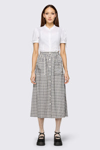 Dangerfield - Darling Gingham Midi Skirt - black-white