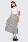 Dangerfield - Darling Gingham Midi Skirt - black-white
