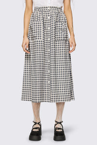 Dangerfield - Darling Gingham Midi Skirt - black-white