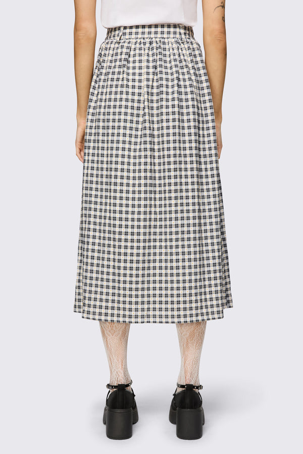 Dangerfield - Darling Gingham Midi Skirt - black-white