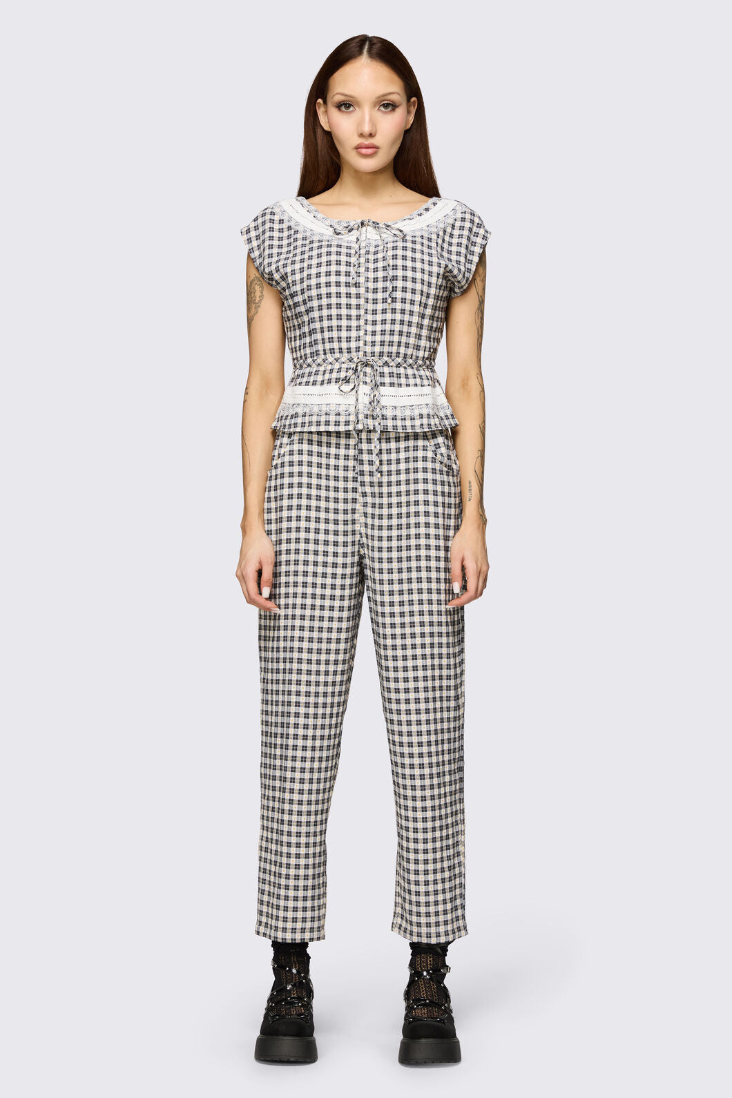 Dangerfield - Darling Gingham Cargo - black-white