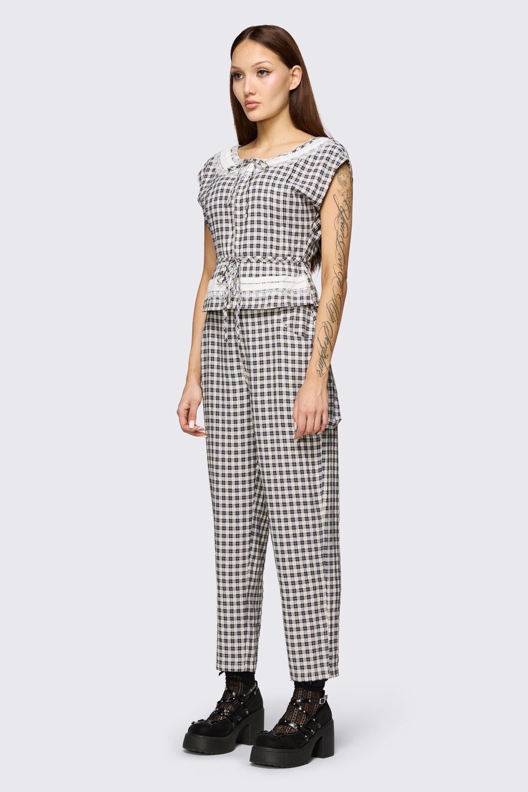 Dangerfield - Darling Gingham Cargo - black-white