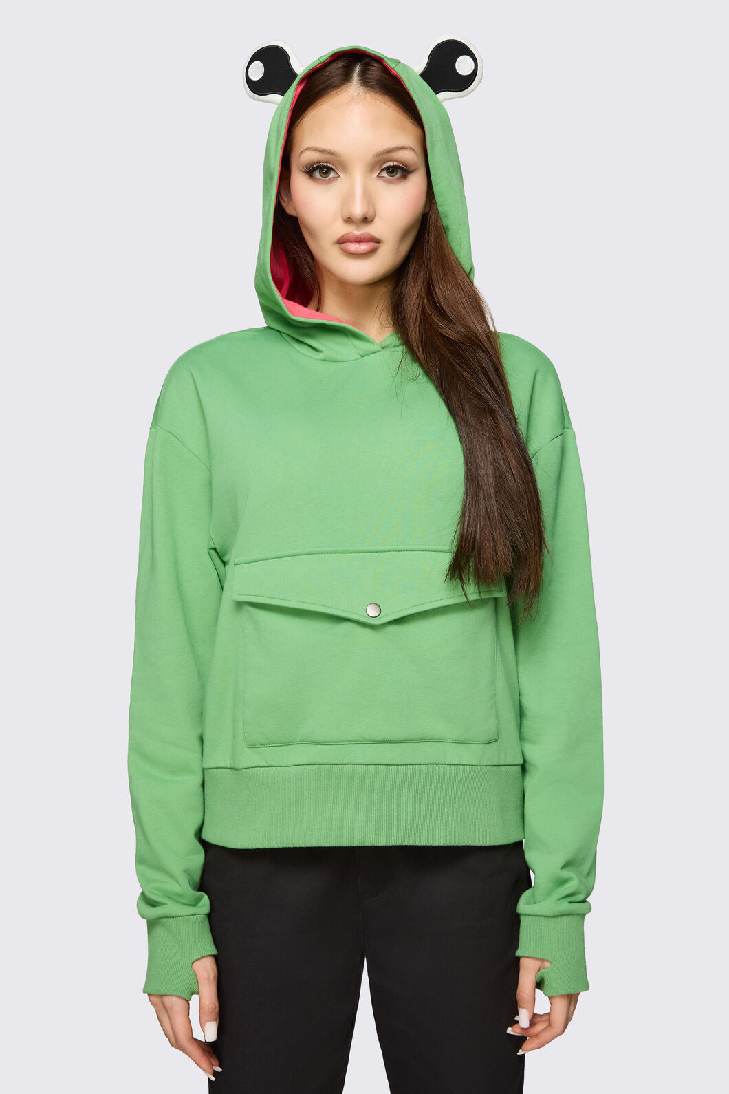 Dangerfield - Cute Frog Hoodie - green