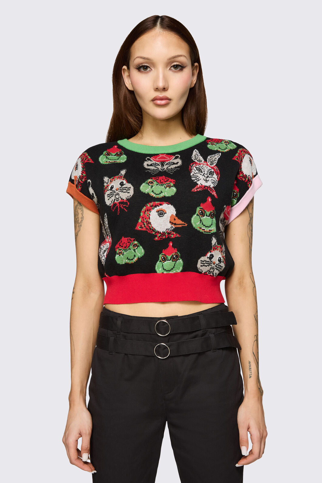 Dangerfield - Bonnet Cutie Knit Top - black