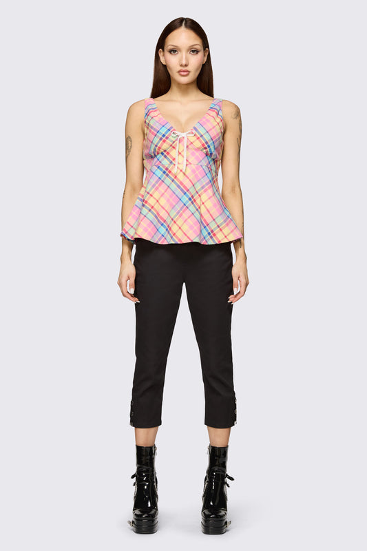Dangerfield - Sweetpea Tartan Top - rainbow