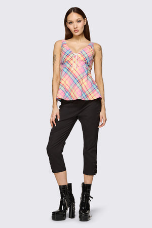 Dangerfield - Sweetpea Tartan Top - rainbow