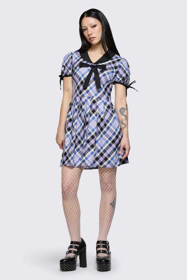 Dangerfield - Sketchy Tartan Sailor Dress - multi