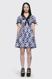 Dangerfield - Sketchy Tartan Sailor Dress - multi