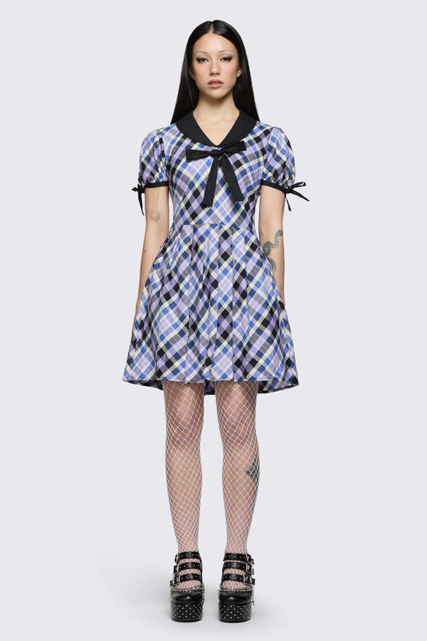 Dangerfield - Sketchy Tartan Sailor Dress - multi