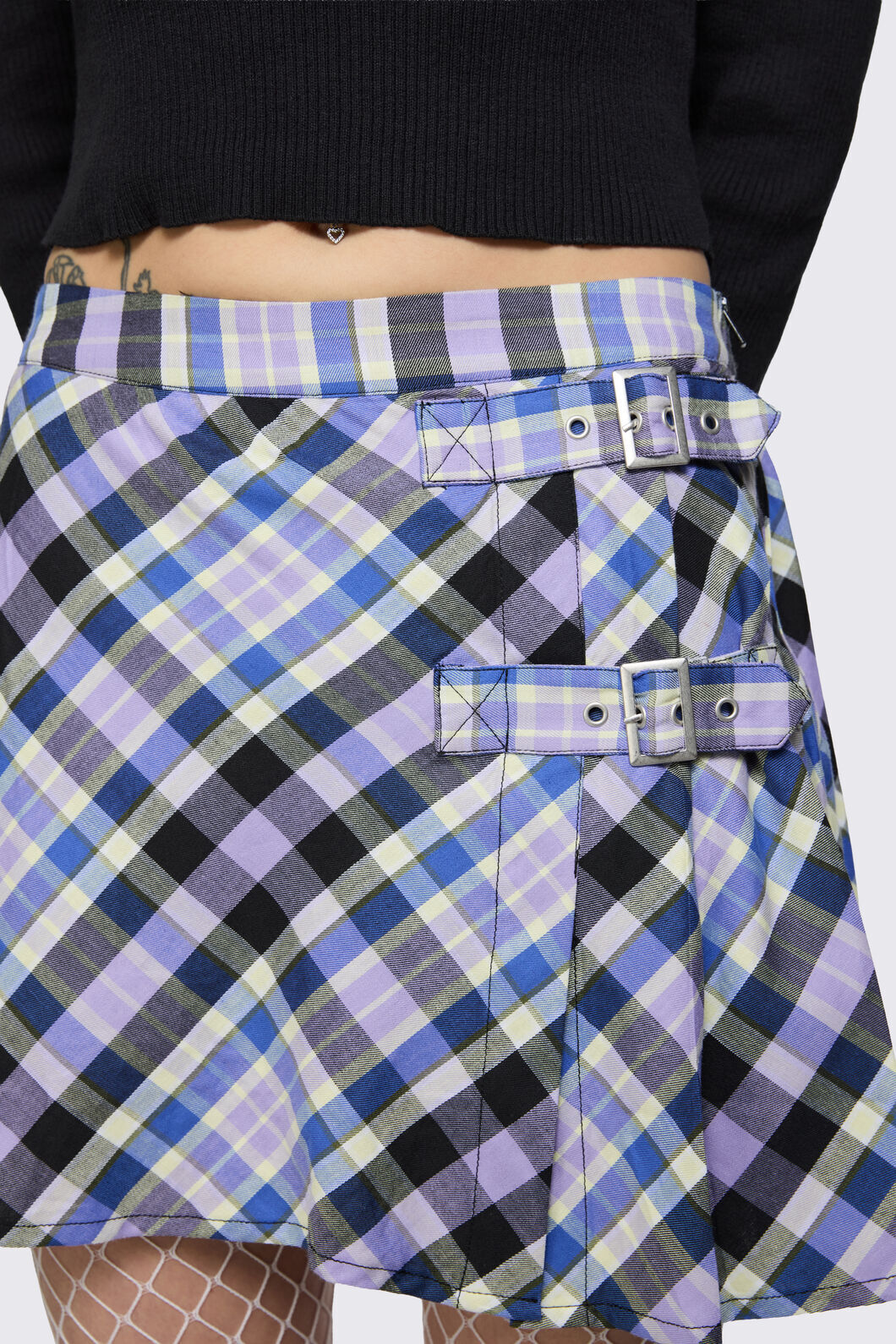 Dangerfield - Sketchy Tartan Strap Skort - multi