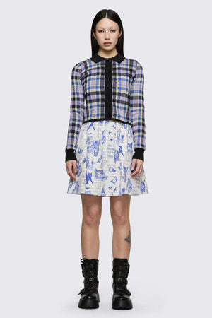 Dangerfield - Sketchy Tartan Knit Cardigan - multi