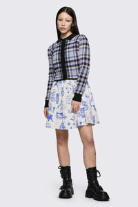 Dangerfield - Sketchy Tartan Knit Cardigan - multi