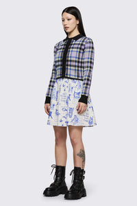 Dangerfield - Sketchy Tartan Knit Cardigan - multi